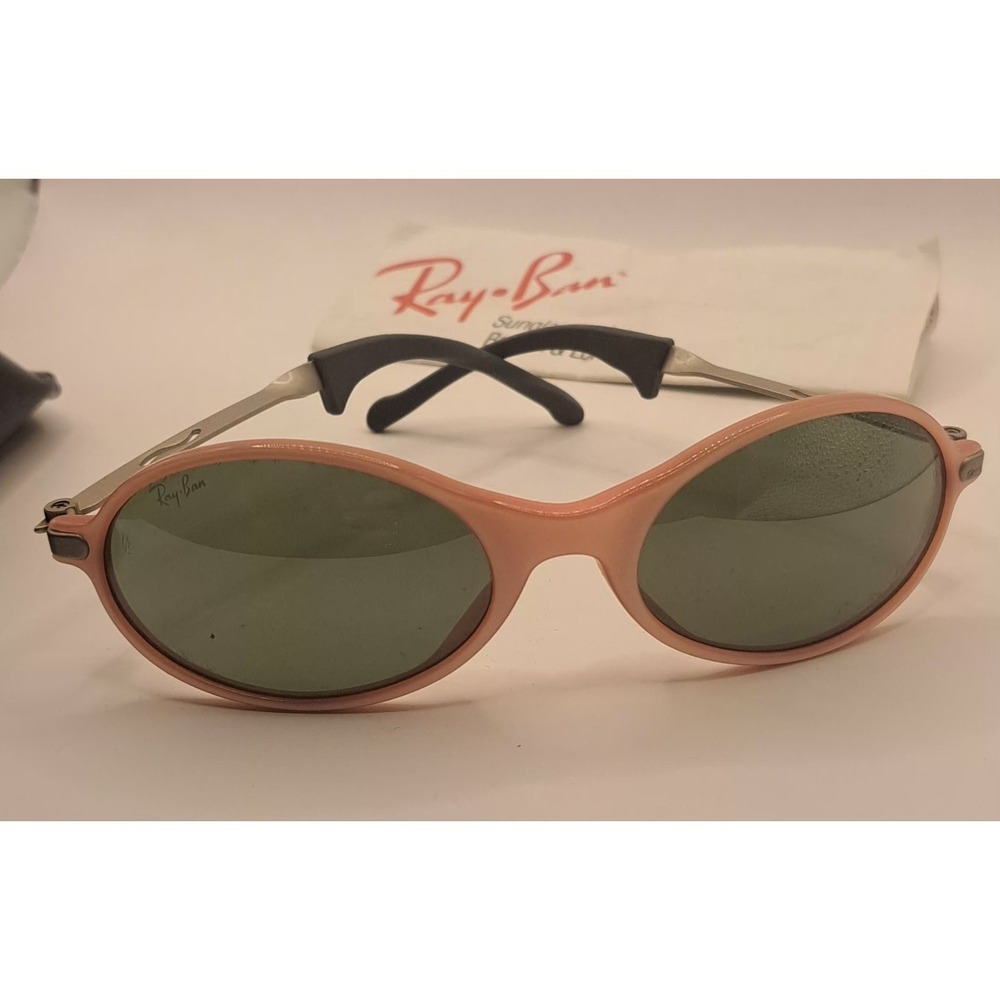 Vintage Pink Ray-Ban Orbs Sunglasses 80's Oval Bausch & Lomb Flash Mirror Lenses - Picture 2 of 16